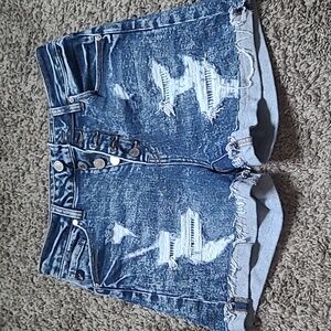 KanCan Distressed Blue Jean Shorts
